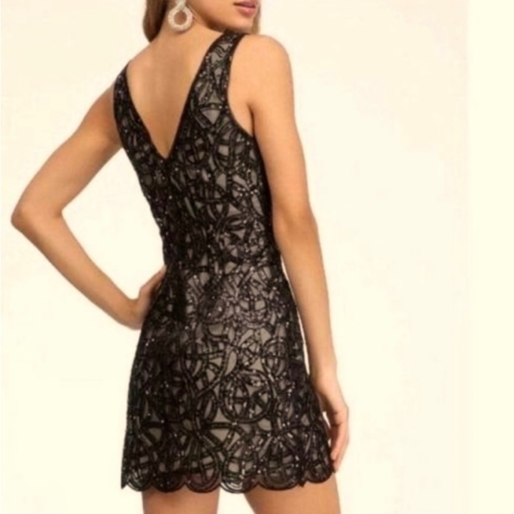 Bebe Organza Sequin Dress